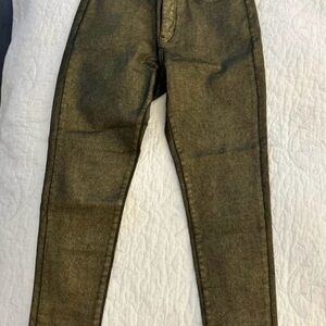 Banana Republic Shimmering Gold High-Rise Skinny Jeans